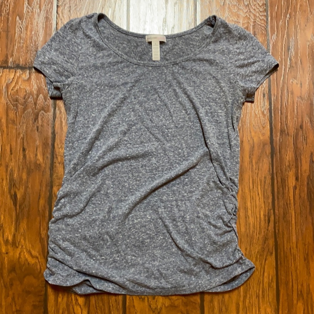 Ambiance Maternity Gray Ruched Side Top